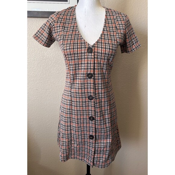 Zara Trafaluc Dress 60s Mod Squad Funky Retro Hipster 70s Shift Mini Women Small - Picture 2 of 12